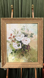 Stunning Vintage Impressionist Floral Oil Painting