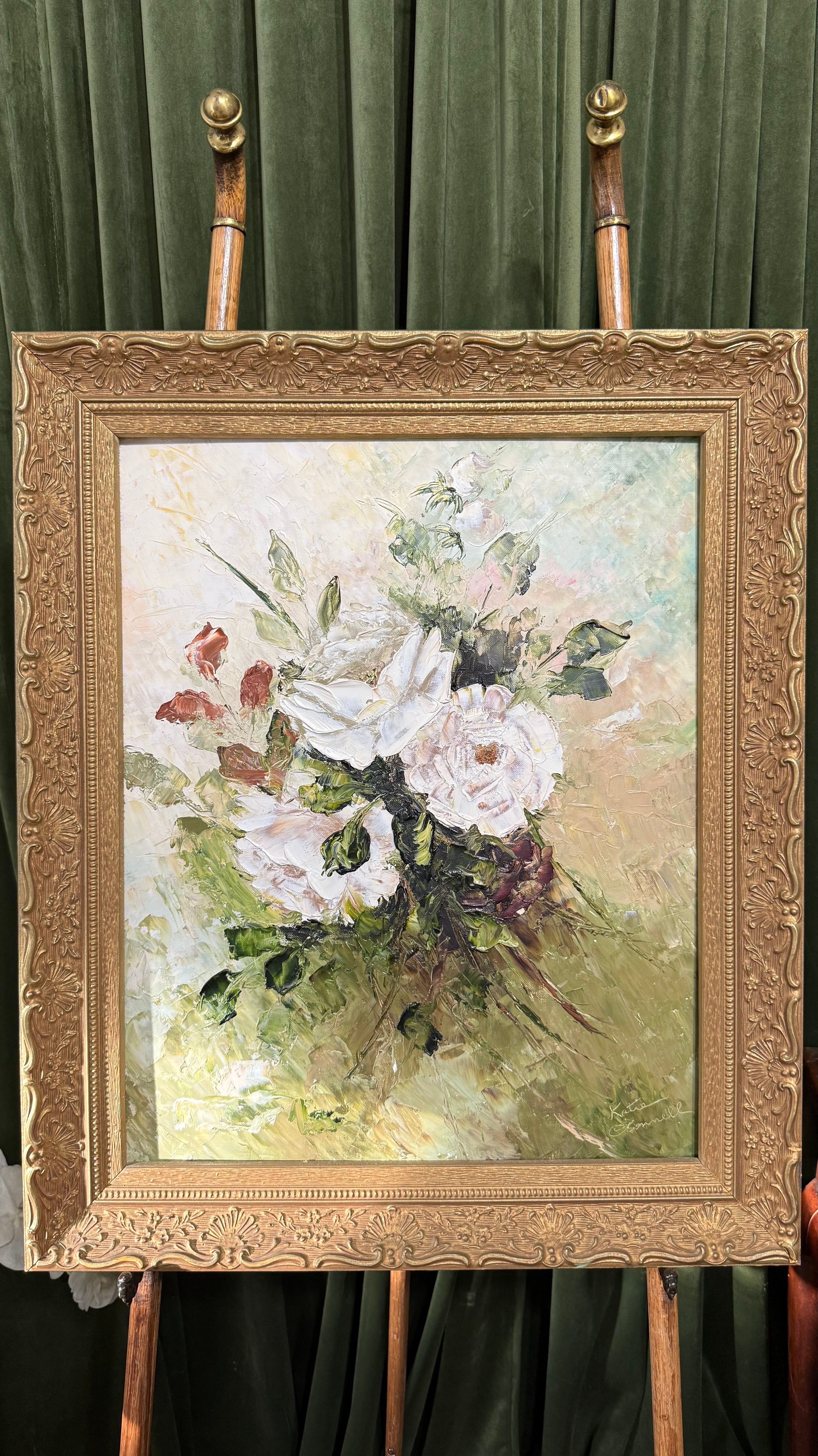 Stunning Vintage Impressionist Floral Oil Painting