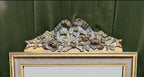Elegant Vintage Gold Gilt Ribbon Hand Carved Wooden Mirror