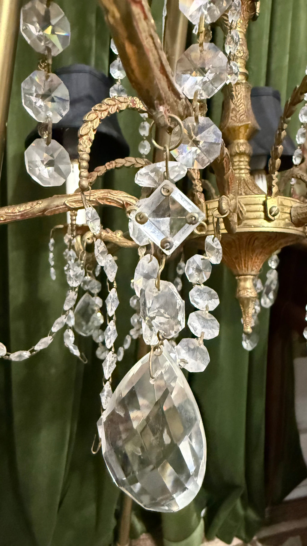 French Style Chandelier with Crystal Drops