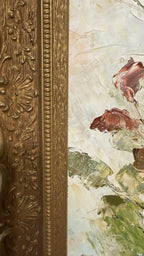 Stunning Vintage Impressionist Floral Oil Painting