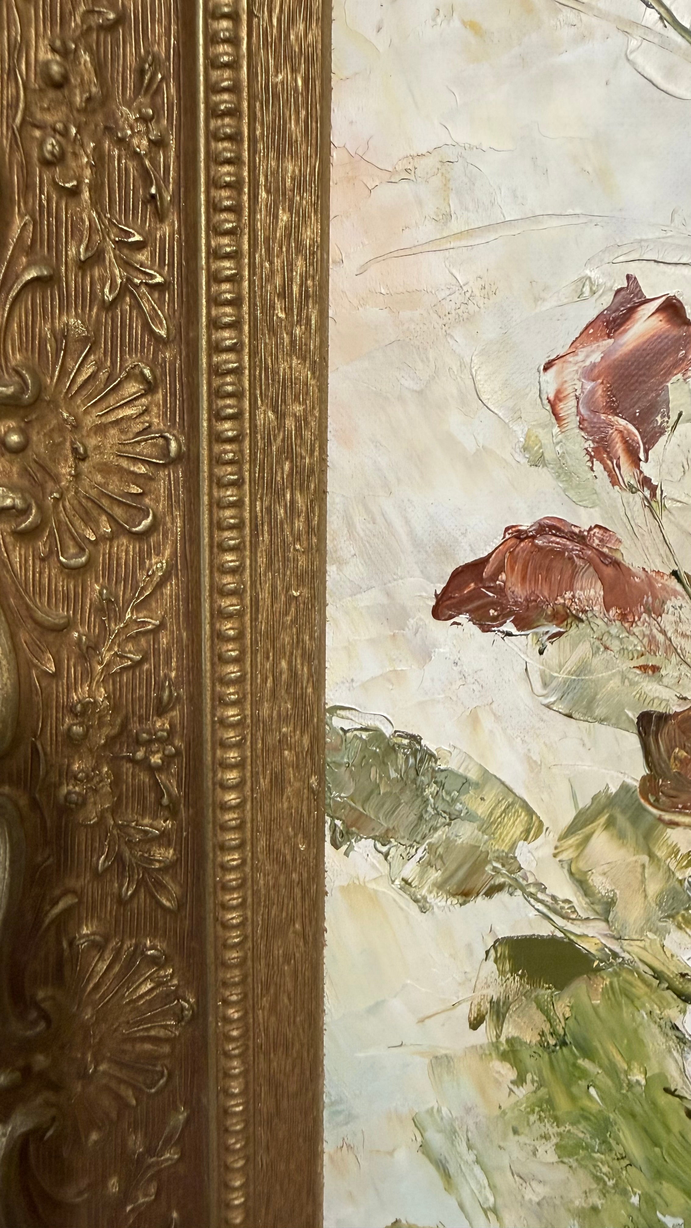 Stunning Vintage Impressionist Floral Oil Painting