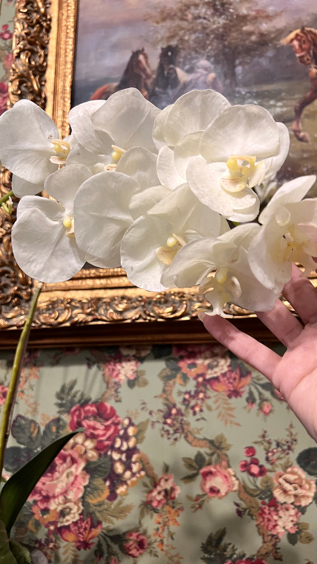 Large artificial orchid in a pot 28”H