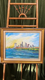 Vintage oil on canvas coastal painting