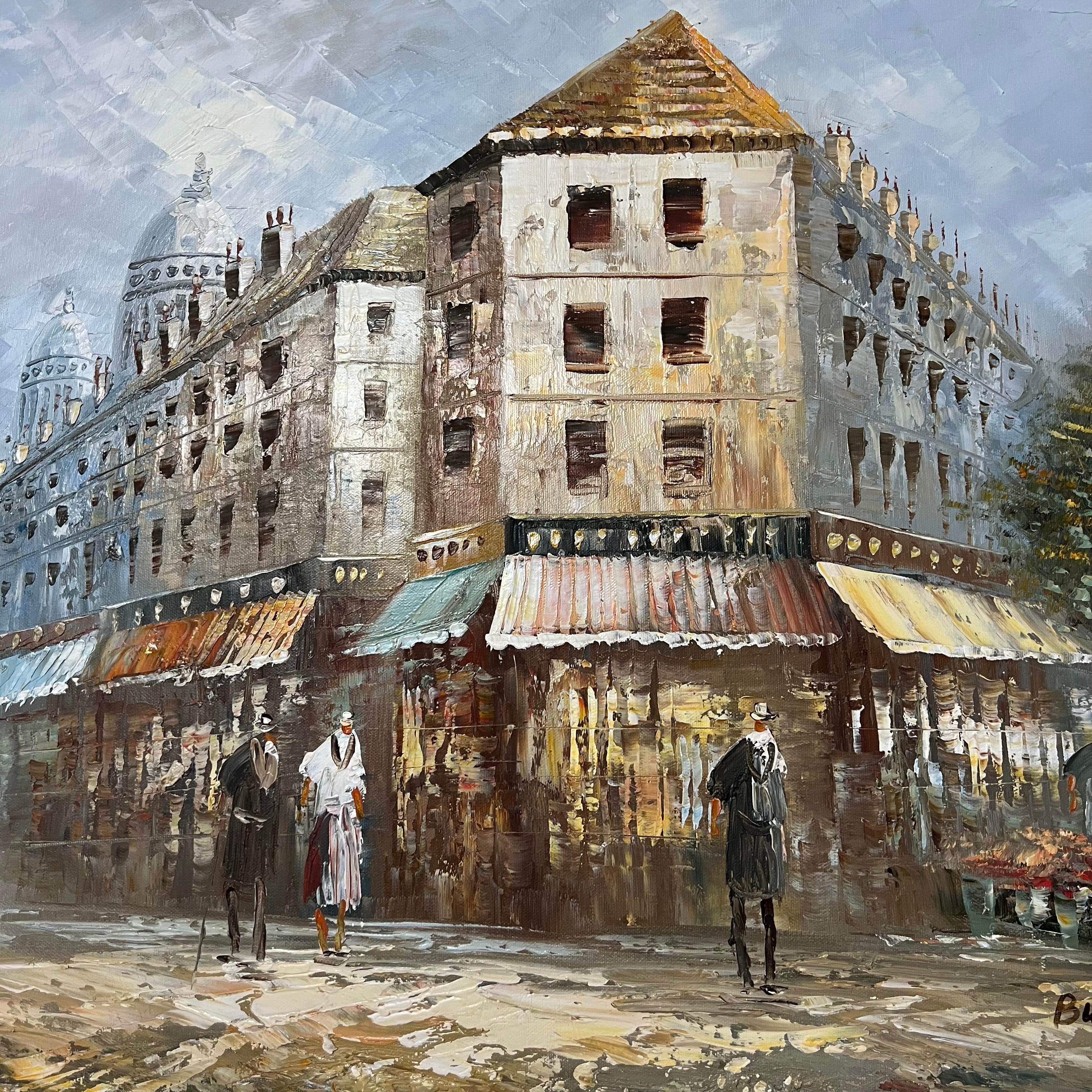 Original Oil Painting by Caroline Burnet large mid century