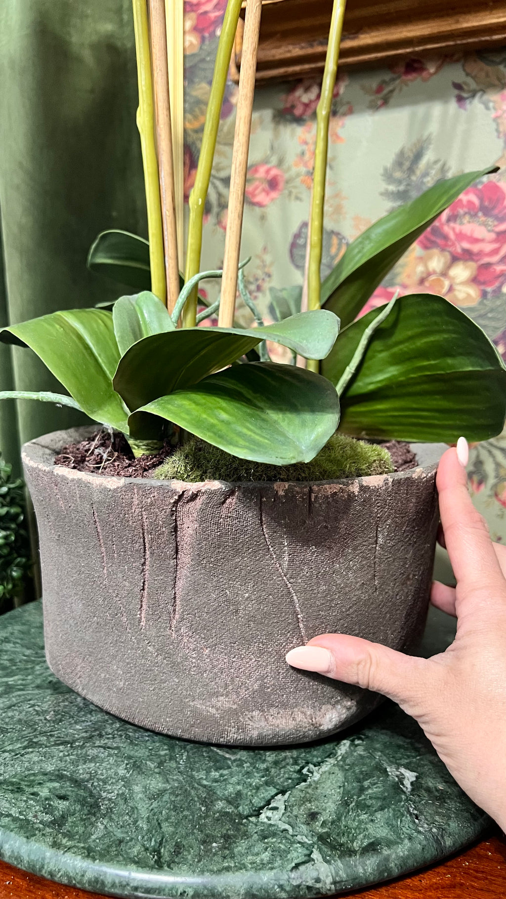 Large artificial orchid in a pot 28”H