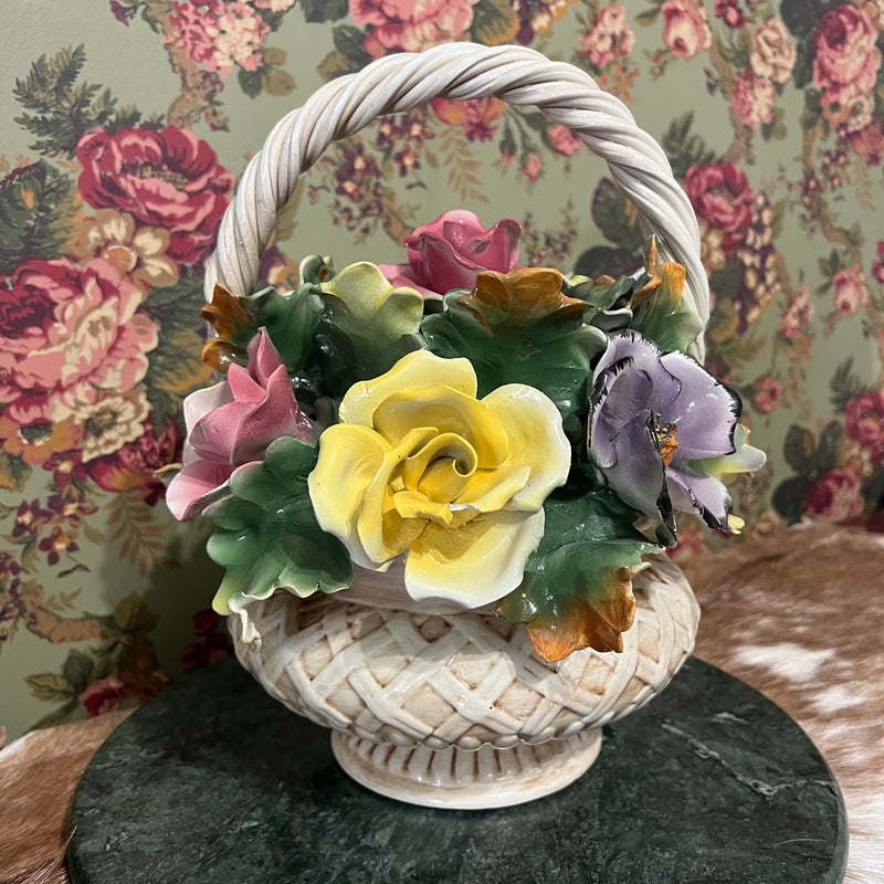 Capodimonte floral basket