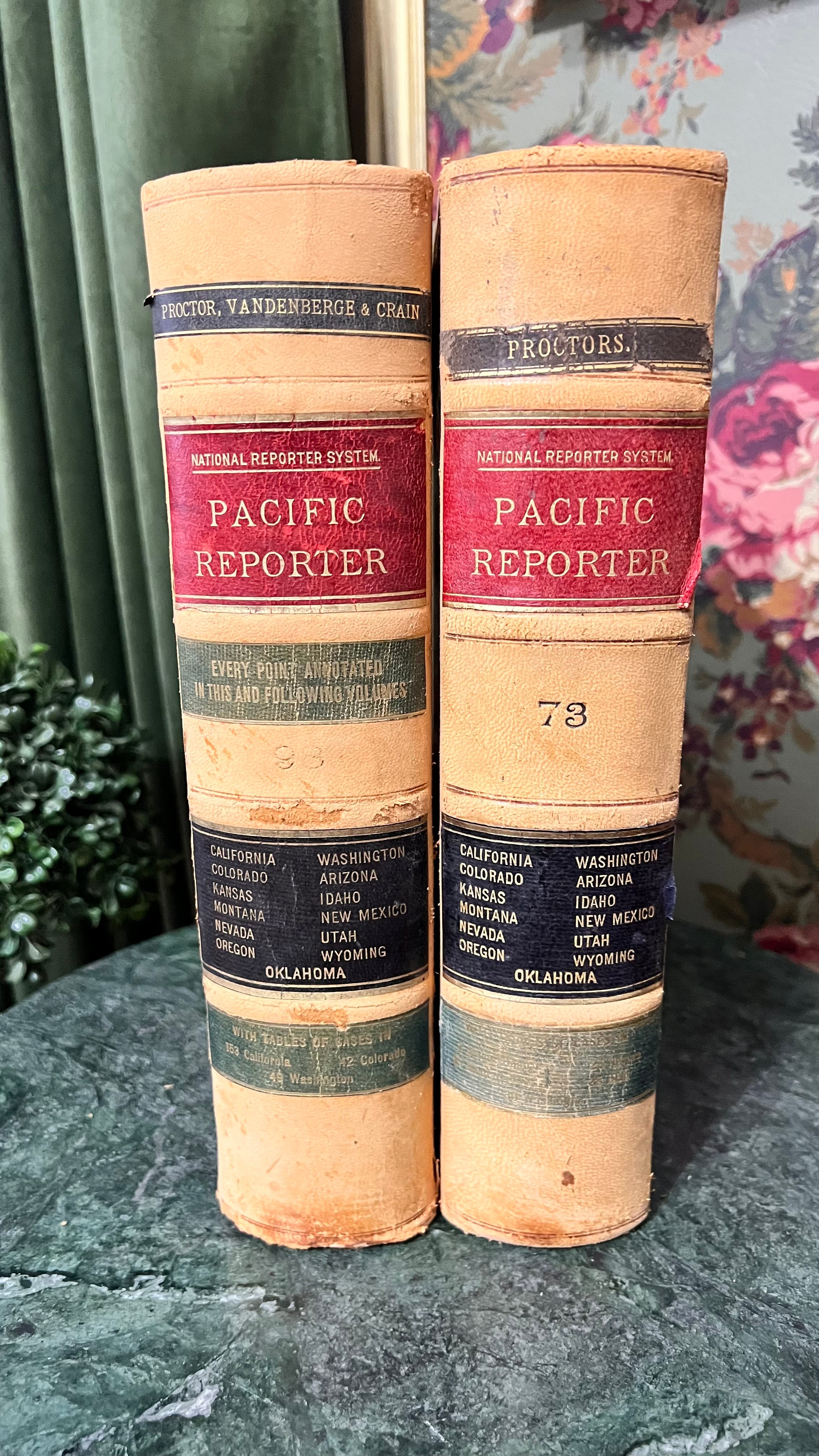 Antique leather bound large books