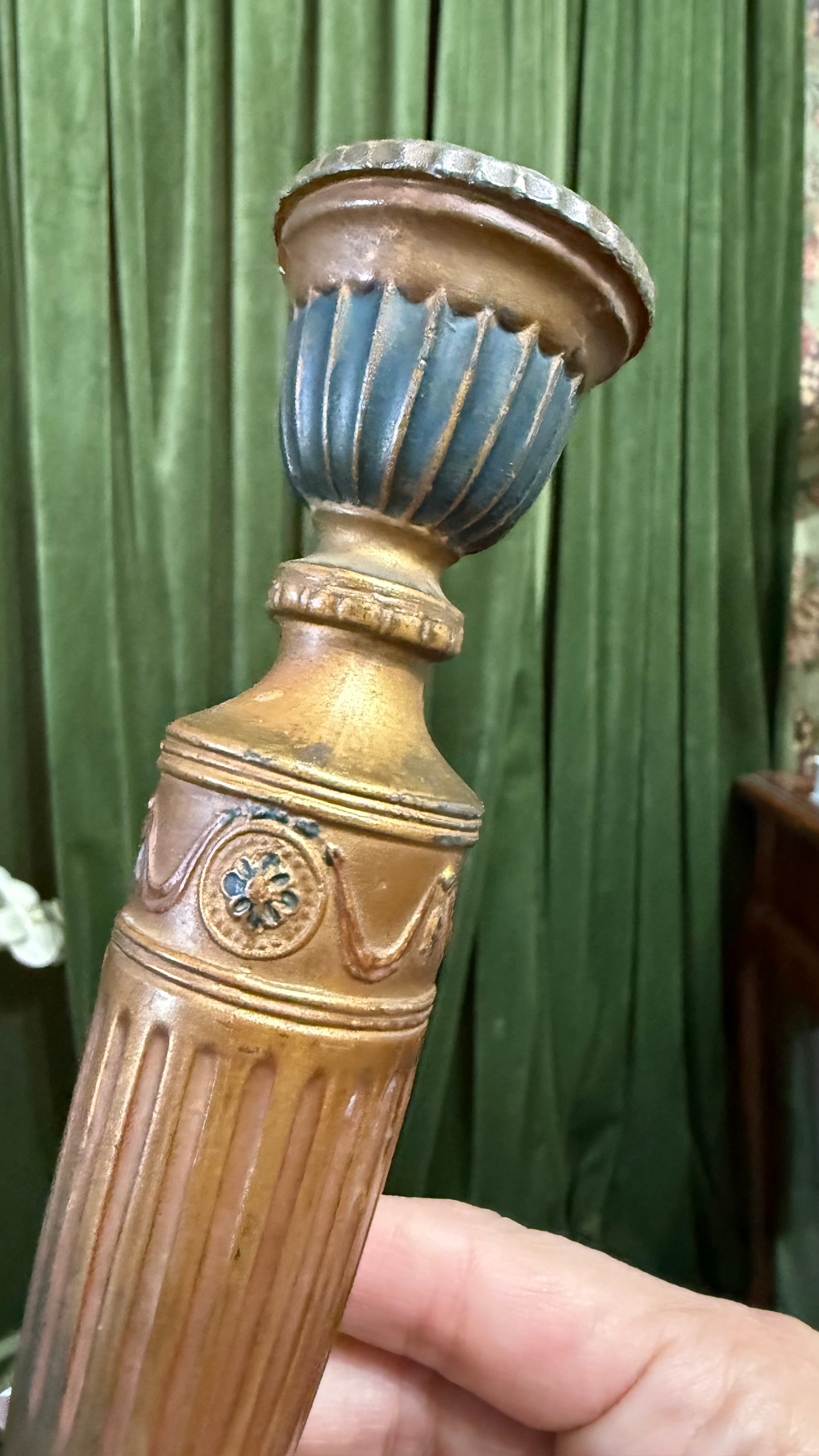 Pair of gilded metal candlesticks