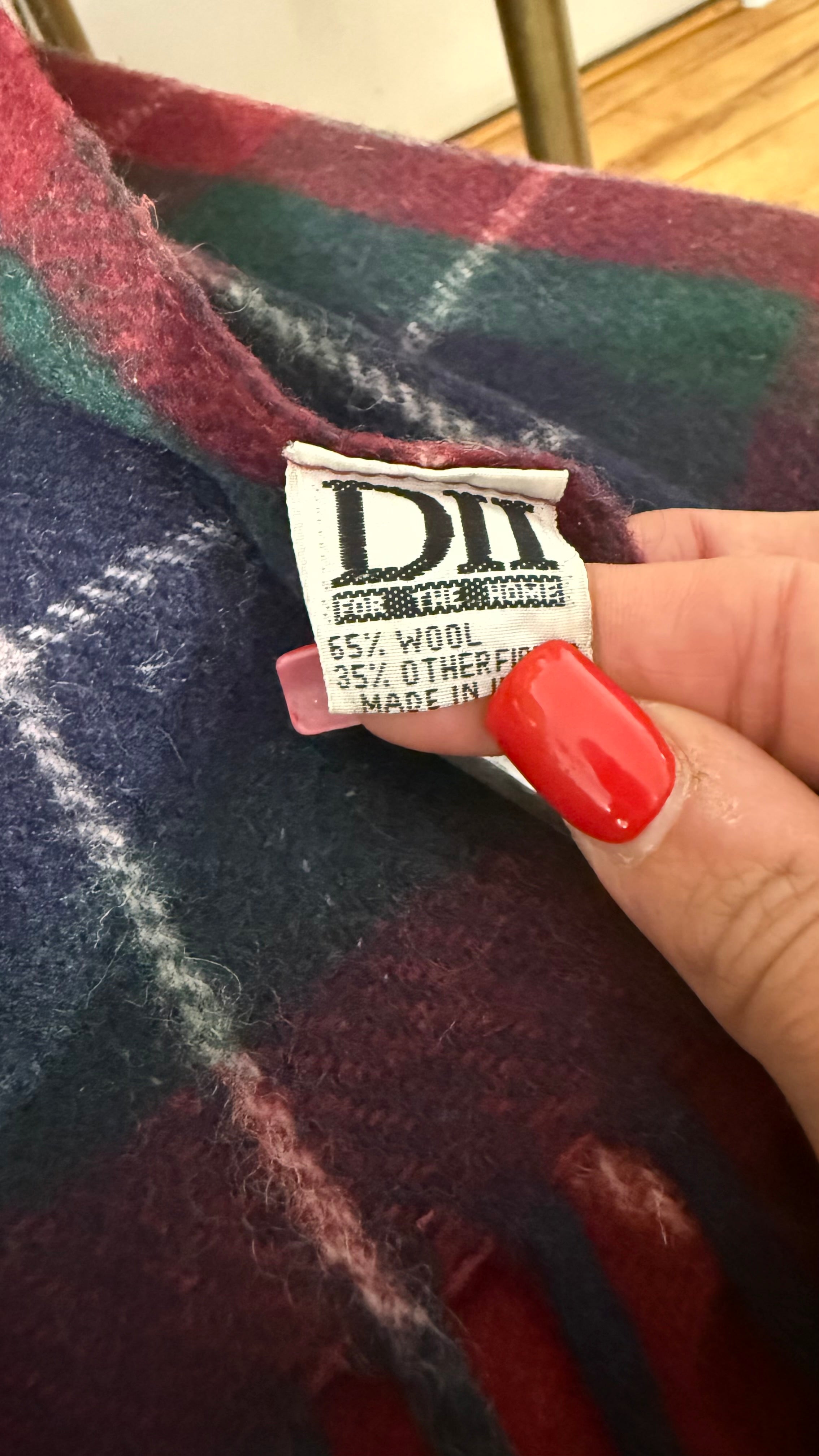 Vintage wool plaid throw