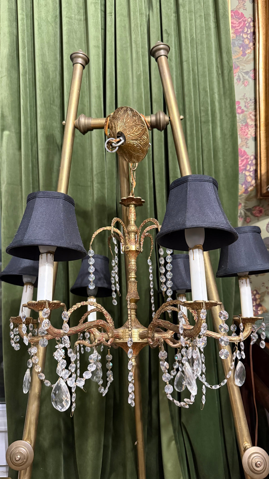 French Style Chandelier with Crystal Drops