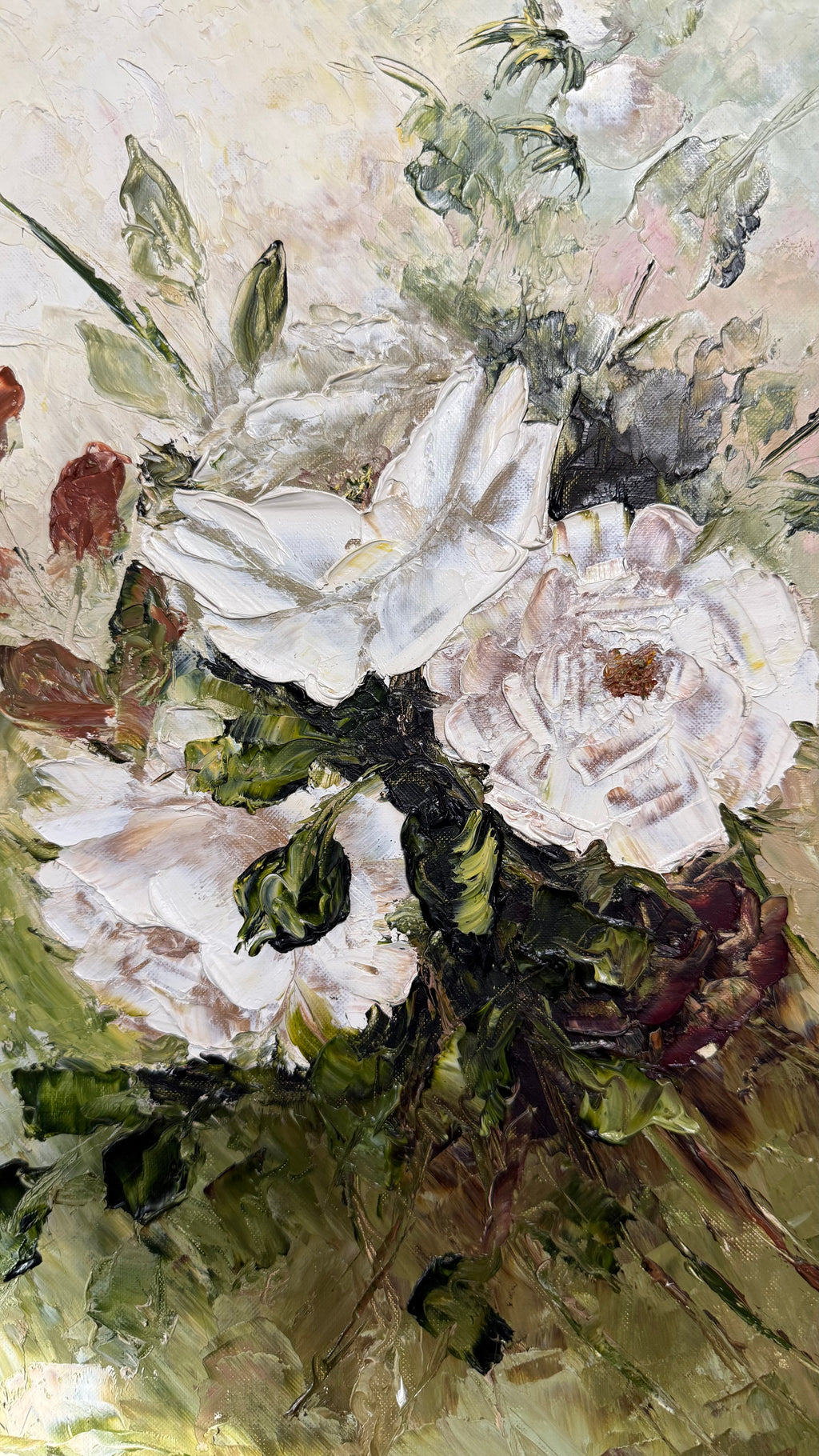 Stunning Vintage Impressionist Floral Oil Painting