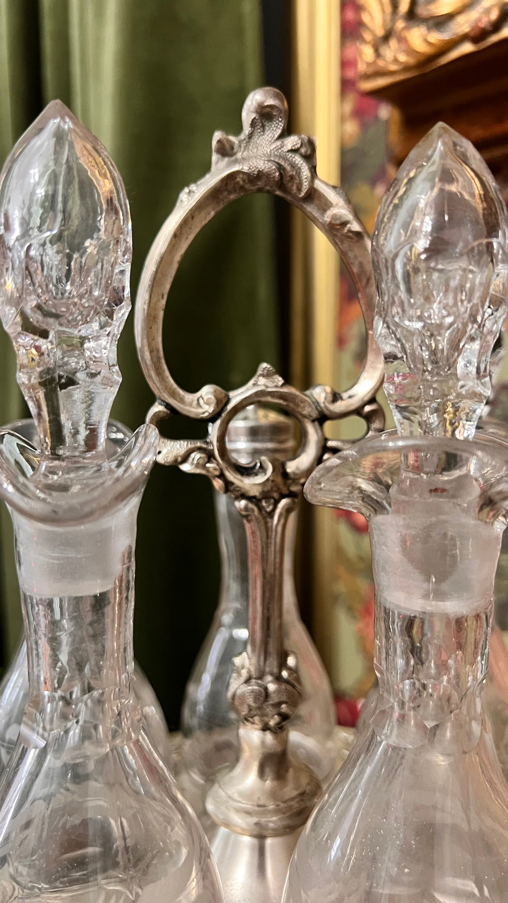 Antique silver plated cruet
