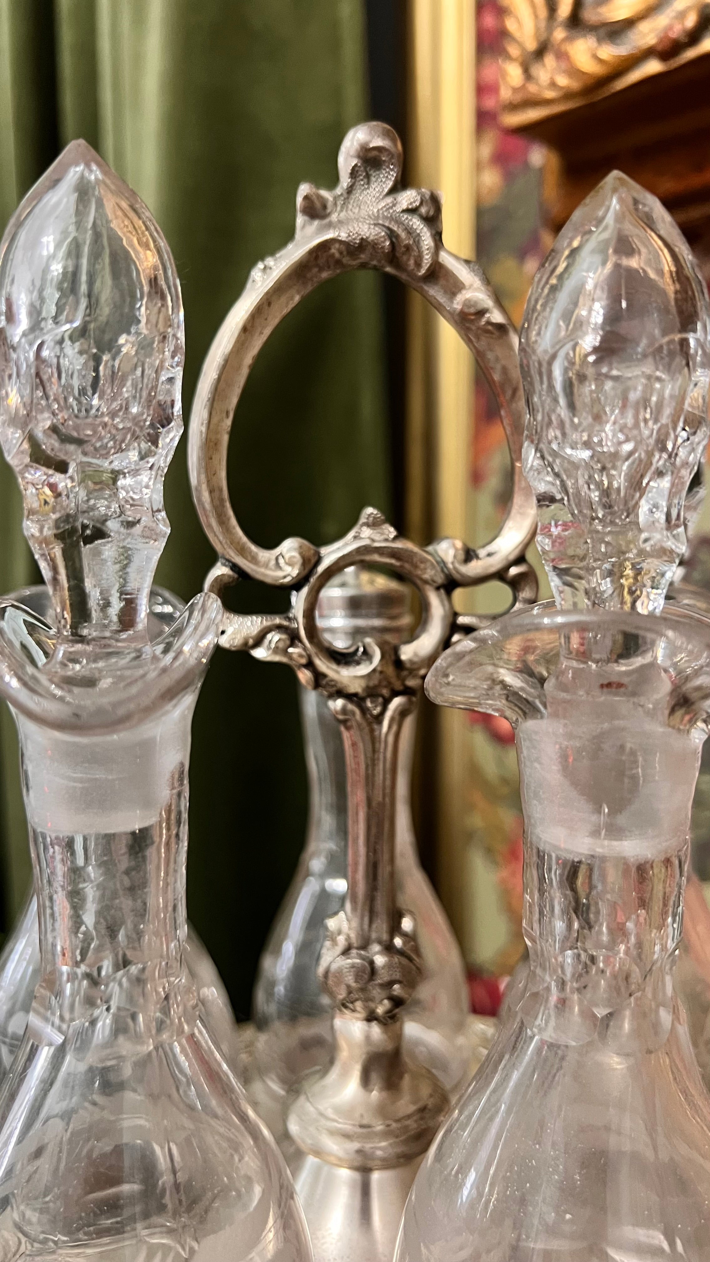 Antique silver plated cruet