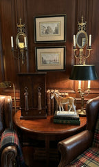 (Reserved) Miniature Burl Wood Armoire Cabinet with 5 leather-bound books