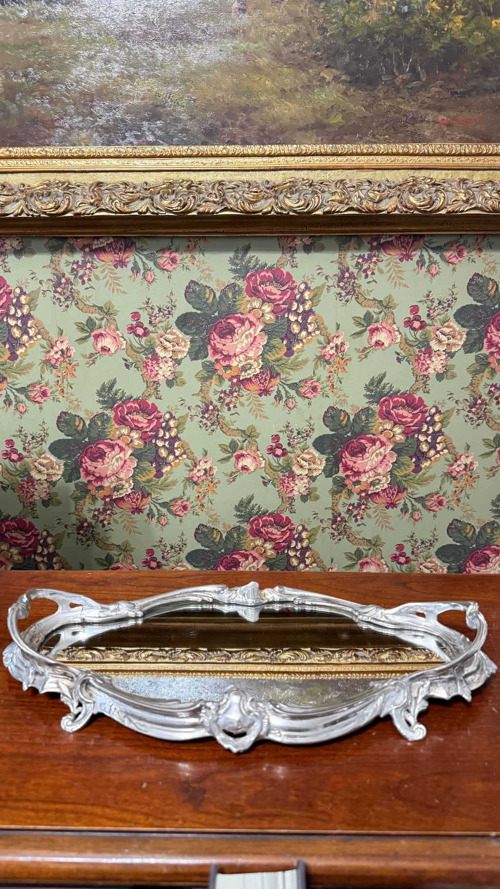 Antique Art Nouveau Silver plated plateau