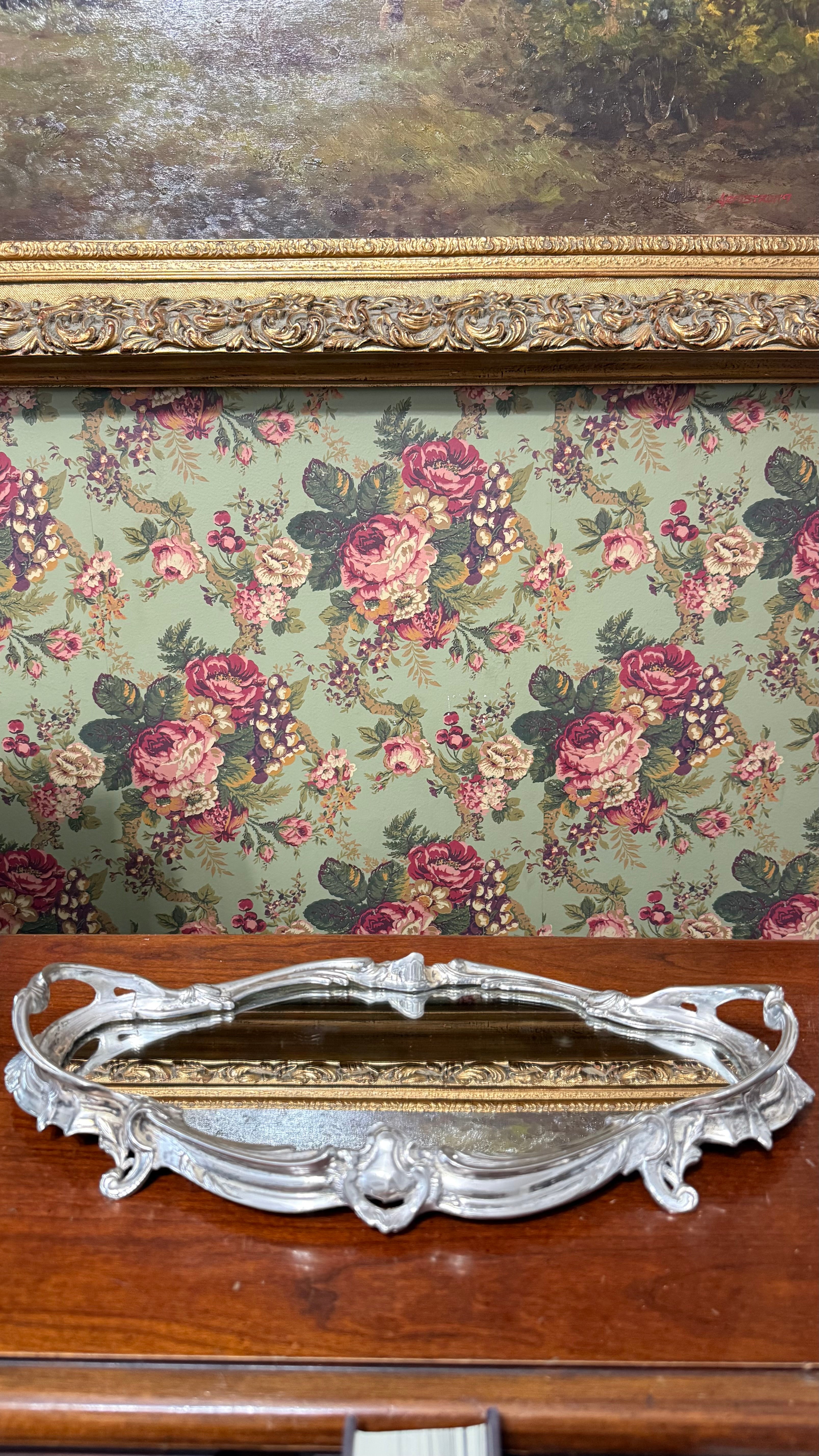 Antique Art Nouveau Silver plated plateau