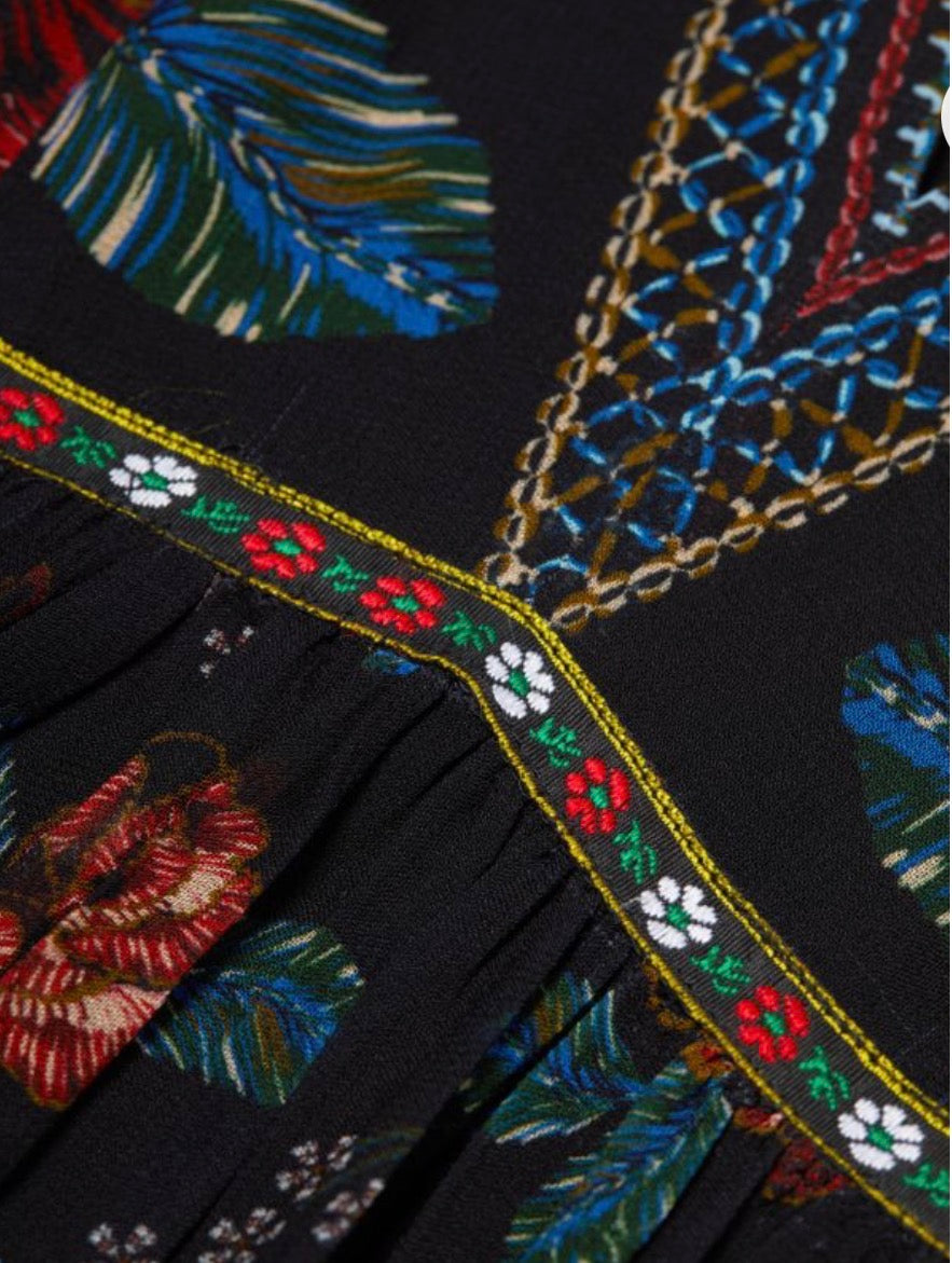 Farm Rio Embroidered Floral Maxi Dress L & XL