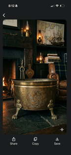 Antique solid brass bucket