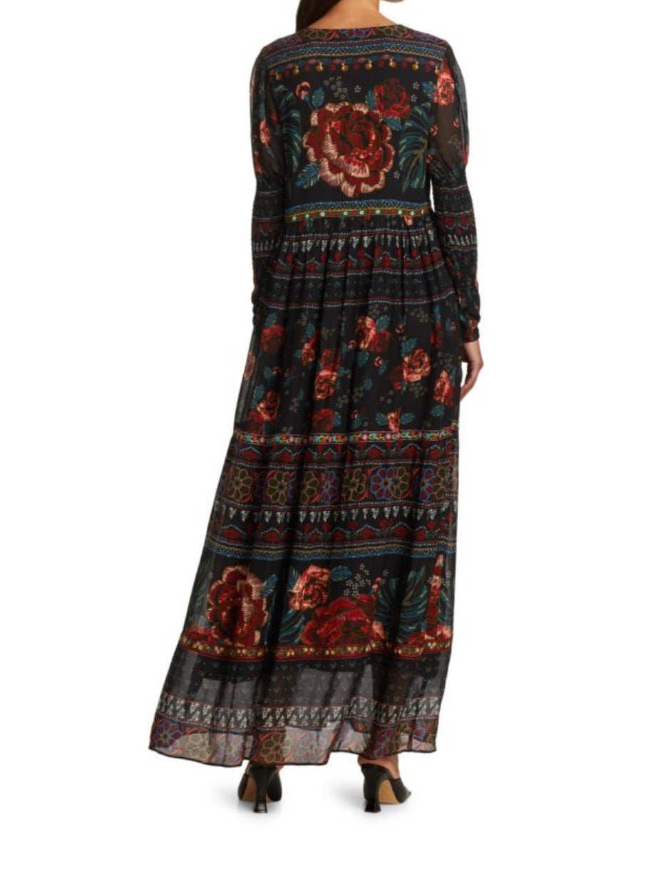 Farm Rio Embroidered Floral Maxi Dress L & XL