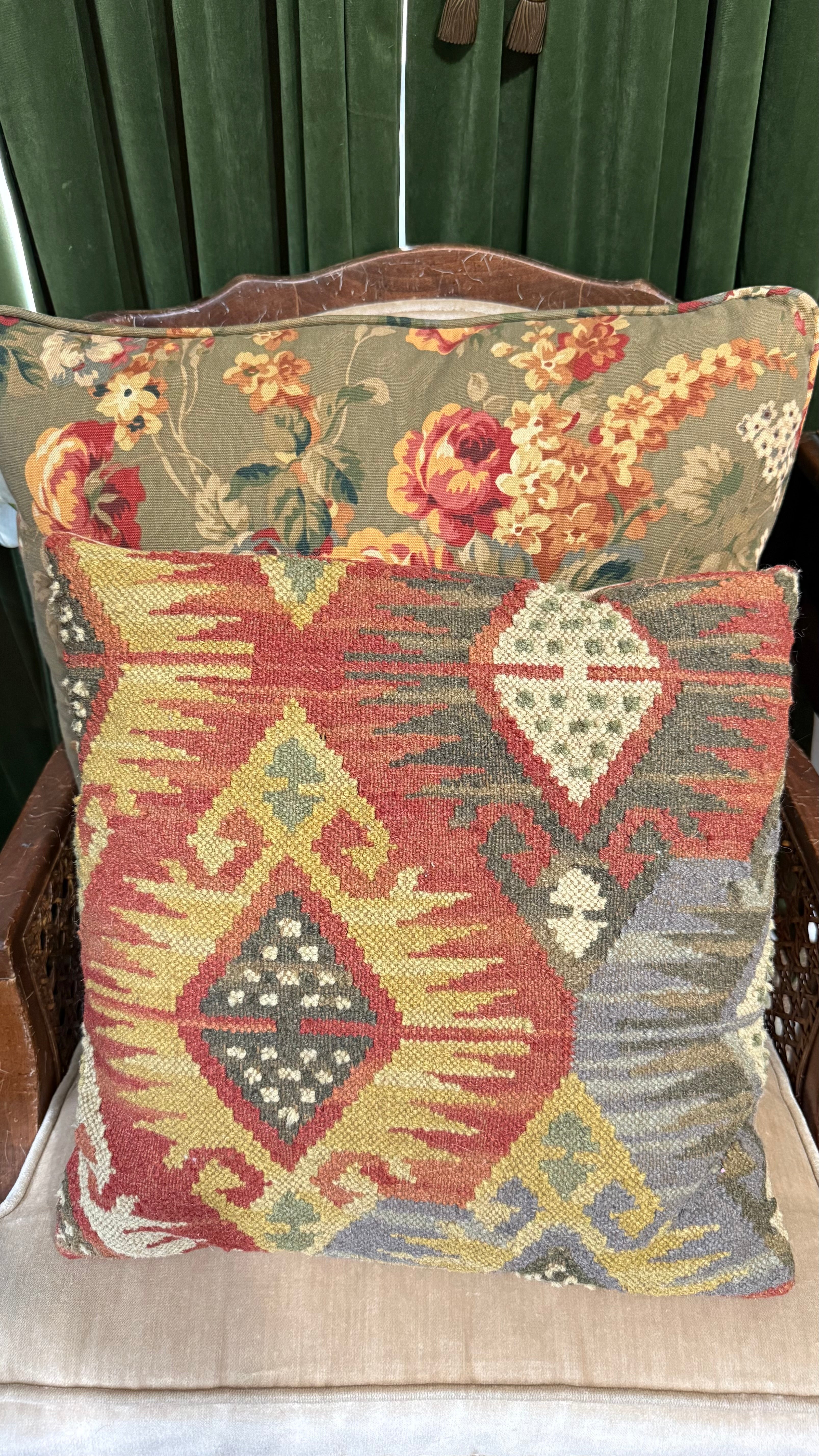 Handwoven Southwestern Kilim Pillow 17x17