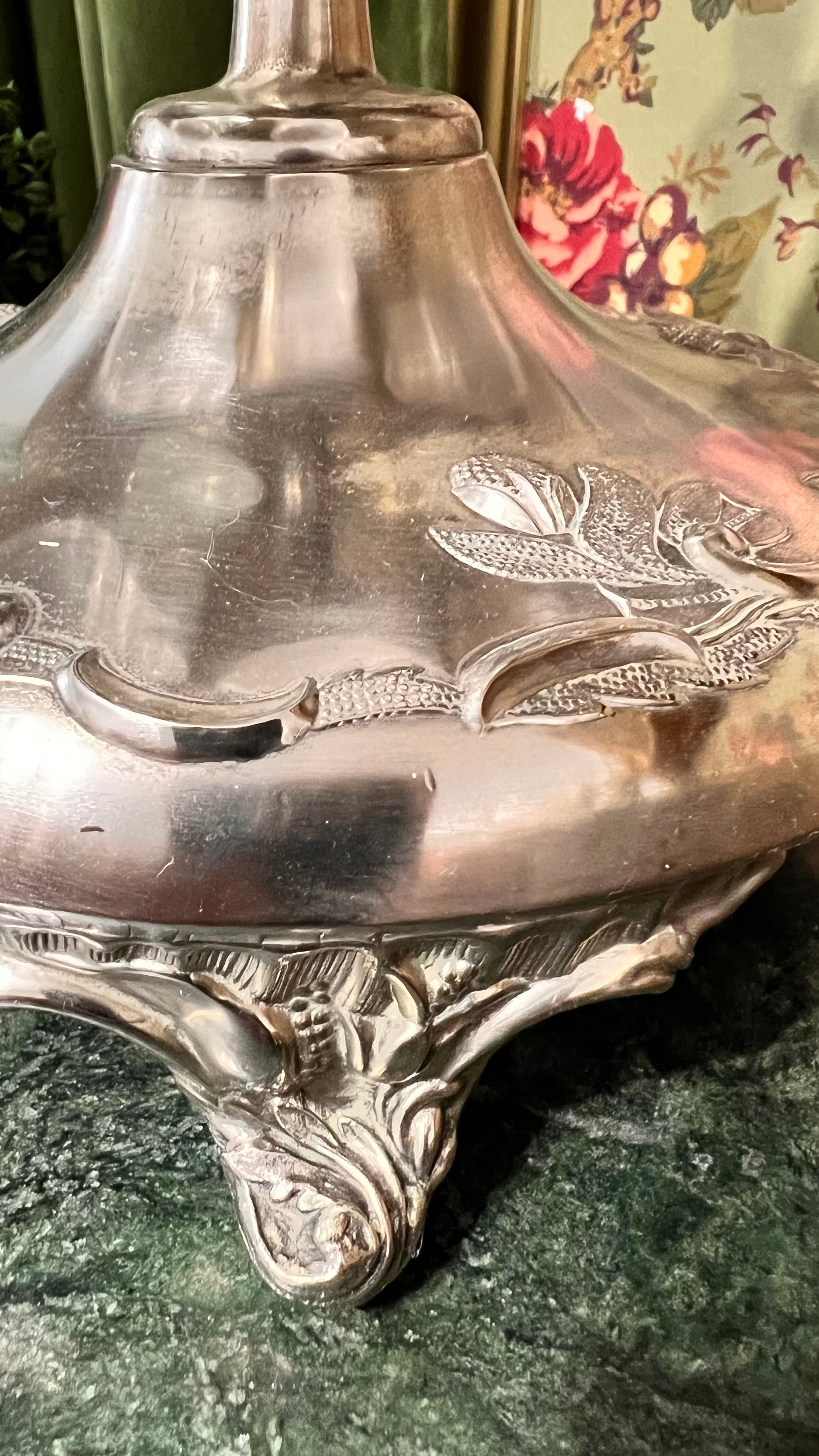 Antique silver plated cruet