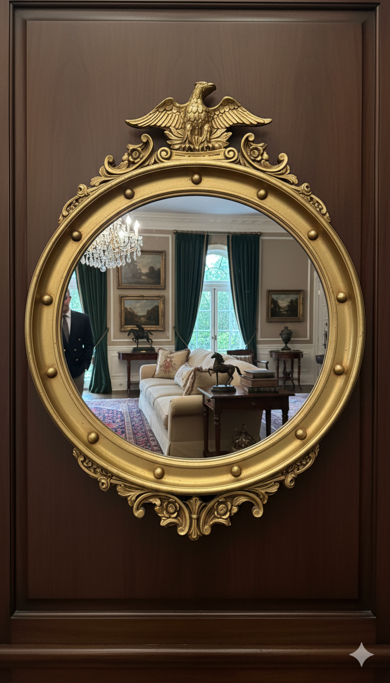 American Federal-style Convex Mirror 30’inH