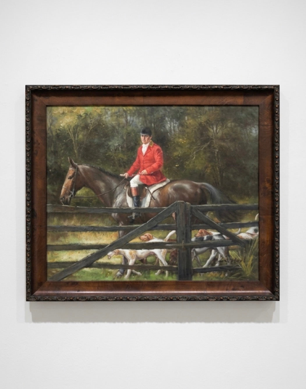 (Reserved) Original oil on canvas Fox Hunt Scene Painting