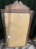 Elegant Vintage Gold Gilt Ribbon Hand Carved Wooden Mirror