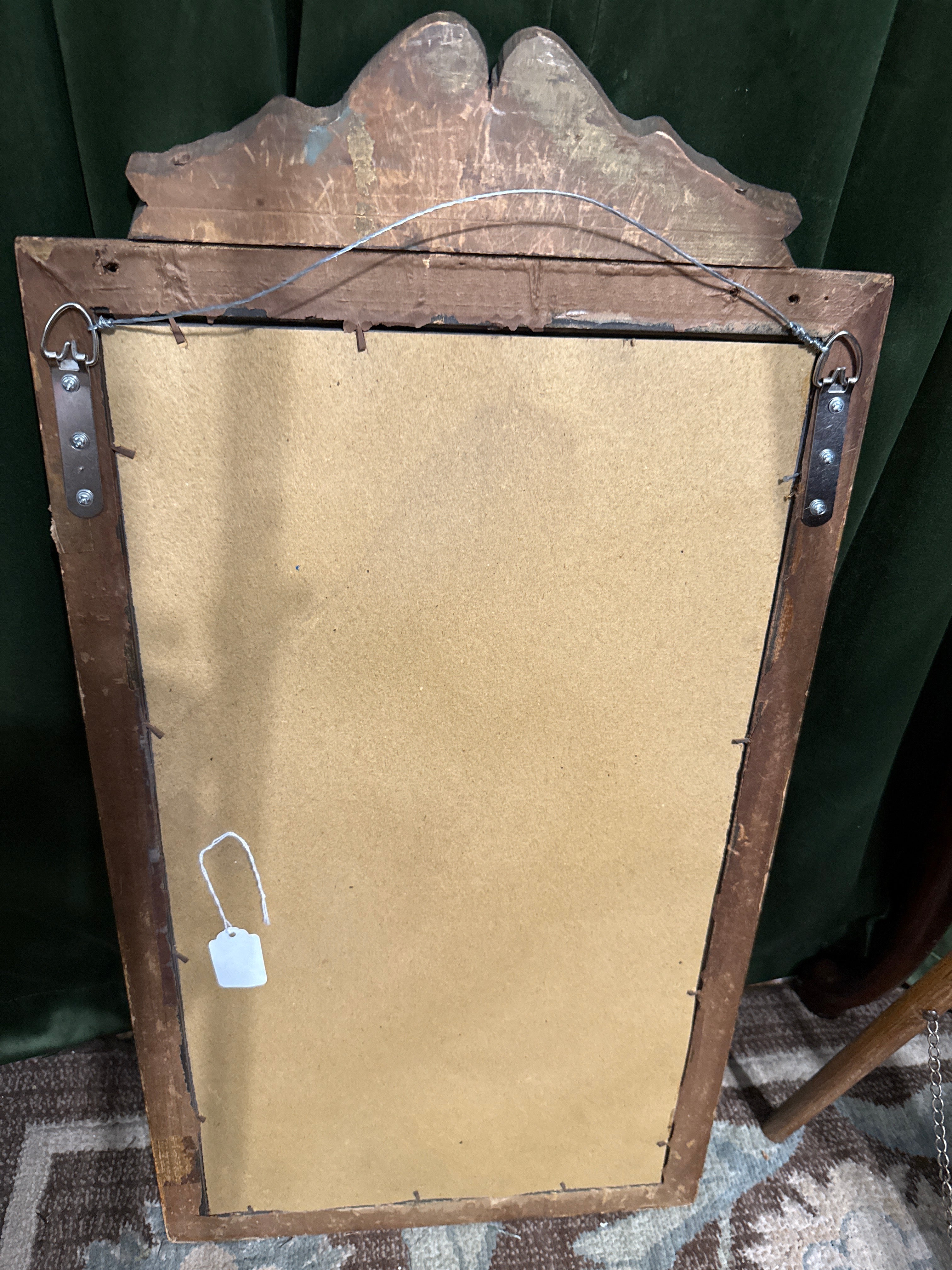 Elegant Vintage Gold Gilt Ribbon Hand Carved Wooden Mirror