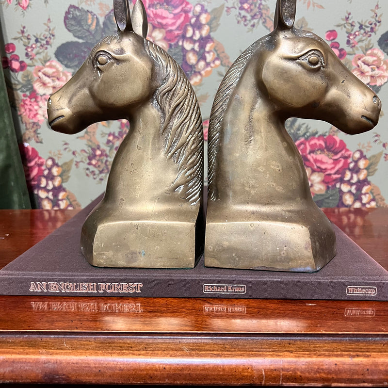 (Reserved) Brass horse head bookends 10’