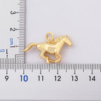 Gold Plated Running Horse Pendant Necklace
