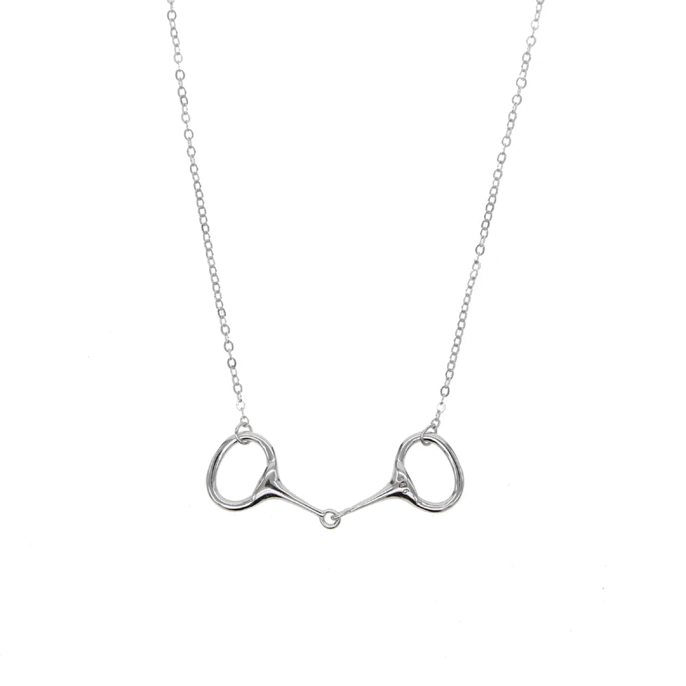 100% 925 Sterling Silver Lariat Necklace | Equestrian Stirrup Pendant