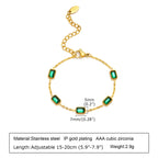 Retro Gold-Toned Green Zirconia Necklace | Pave Pendant Classic Luxury Jewelry