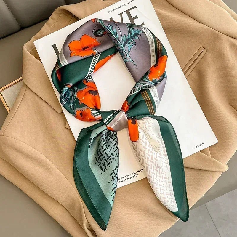Luxury Printed Square Scarf | Versatile Classic Design