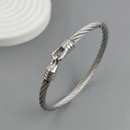 Timeless 18K Gold Plated 'Sailor's Knot' Bangle Bracelet | Classic Pave Clasp and Exquisite Design