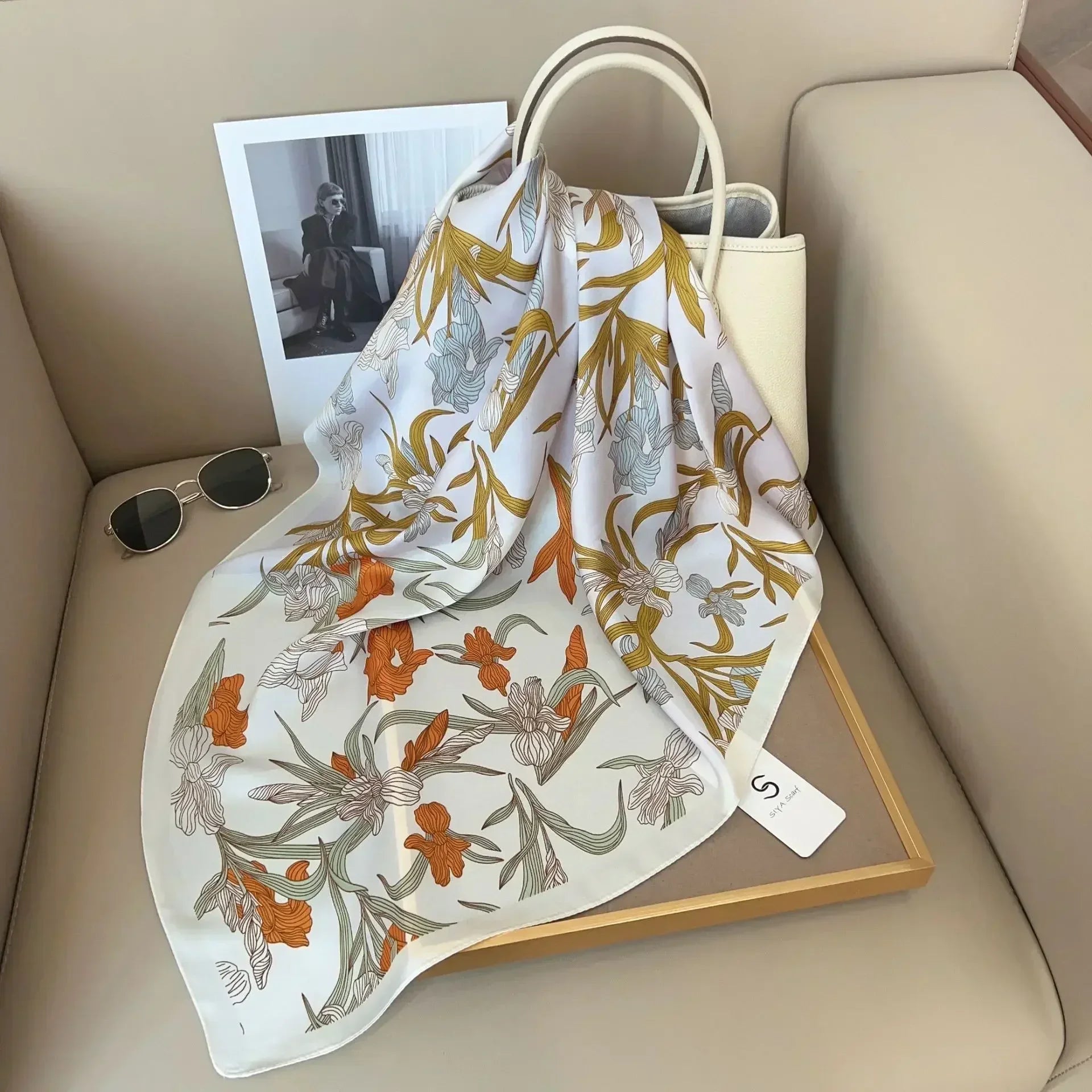 Luxury Printed Square Scarf | Versatile Classic Design