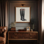 Horse Rider Polo Etching Print on Canvas Sport Equestrian Gallery