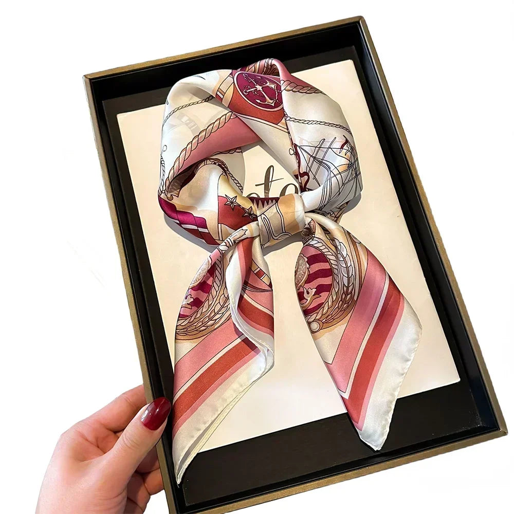 Luxury Printed Square Scarf | Versatile Classic Design