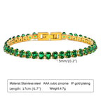 Retro Gold-Toned Green Zirconia Necklace | Pave Pendant Classic Luxury Jewelry