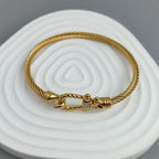 Timeless 18K Gold Plated 'Sailor's Knot' Bangle Bracelet | Classic Pave Clasp and Exquisite Design