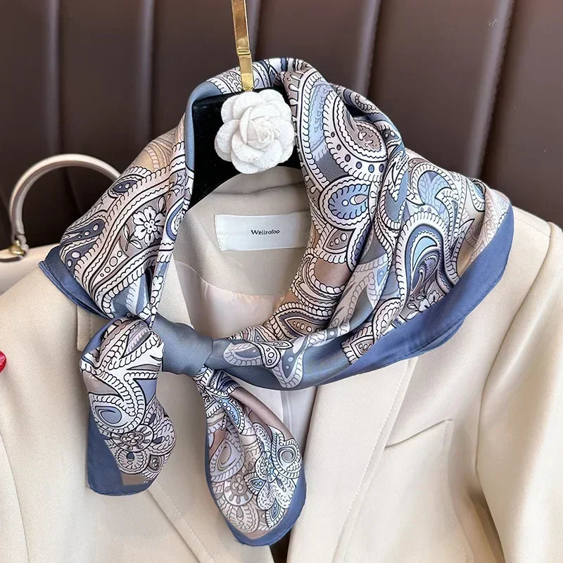 Luxury Printed Square Scarf | Versatile Classic Design