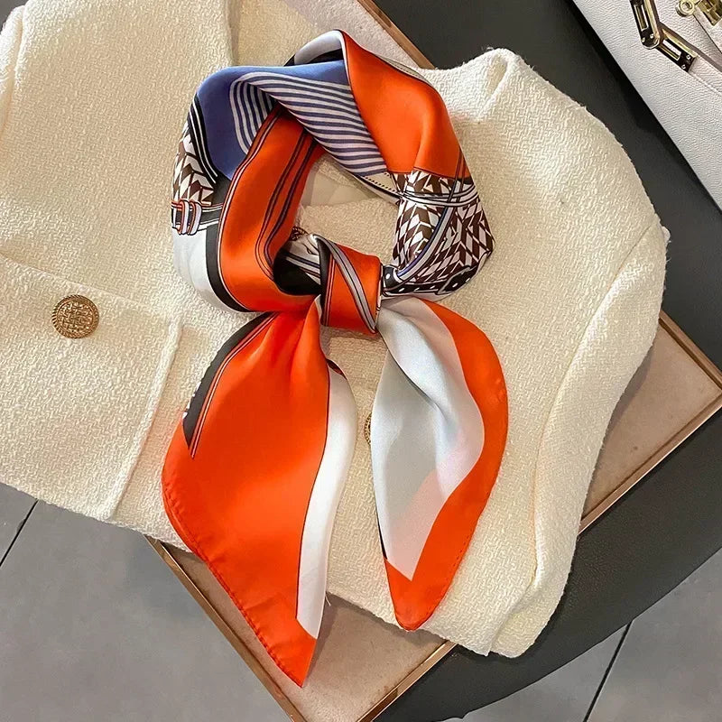 Luxury Printed Square Scarf | Versatile Classic Design