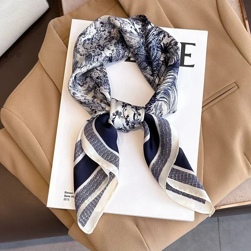Luxury Printed Square Scarf | Versatile Classic Design