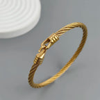 Timeless 18K Gold Plated 'Sailor's Knot' Bangle Bracelet | Classic Pave Clasp and Exquisite Design