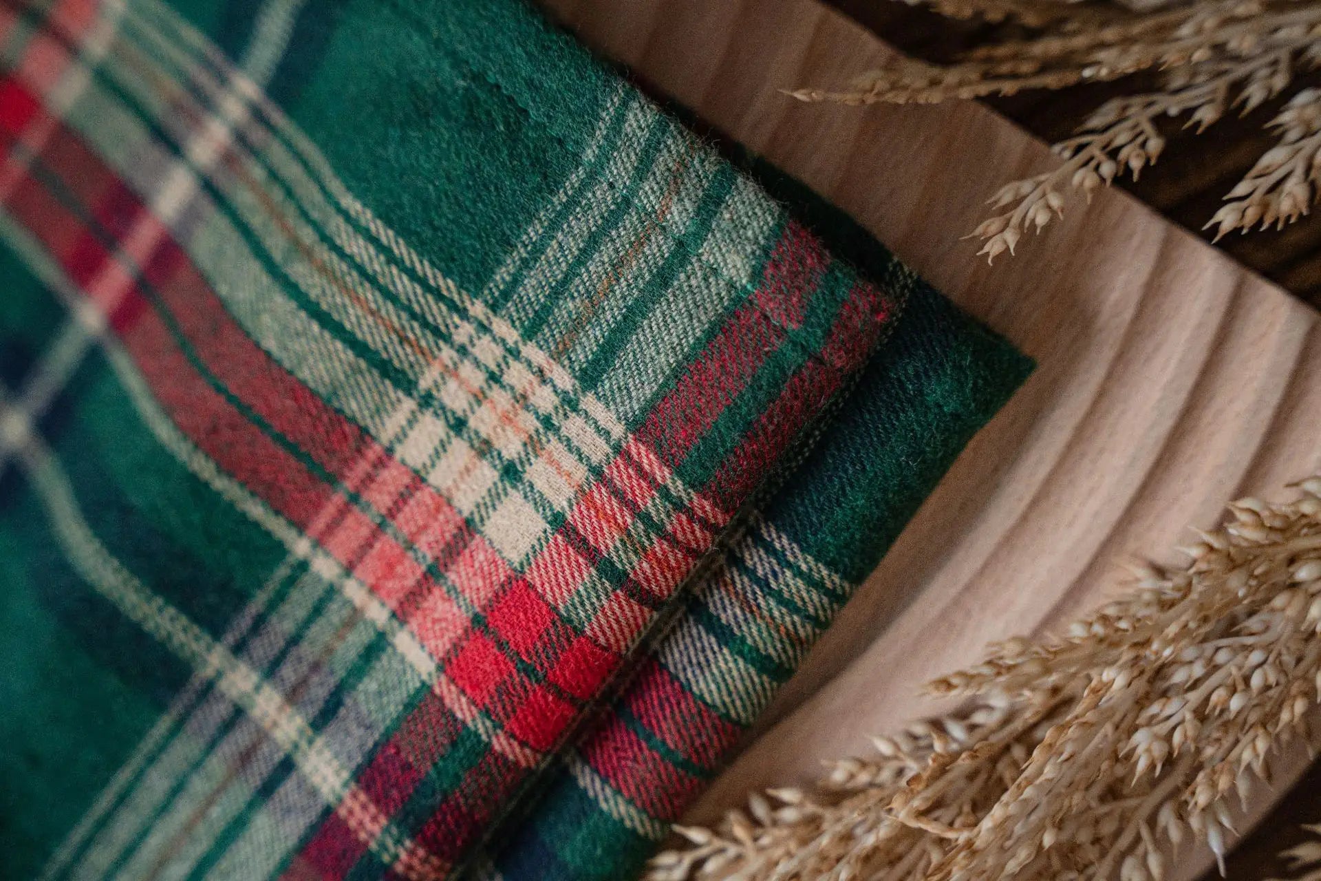 Festive Charm: Plaid fabric napkins / placemats