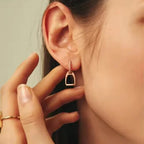 Mini Stirrup Hoop Earrings  925 Silver 100% | Pave Zircon Fine Equestrian Jewelry