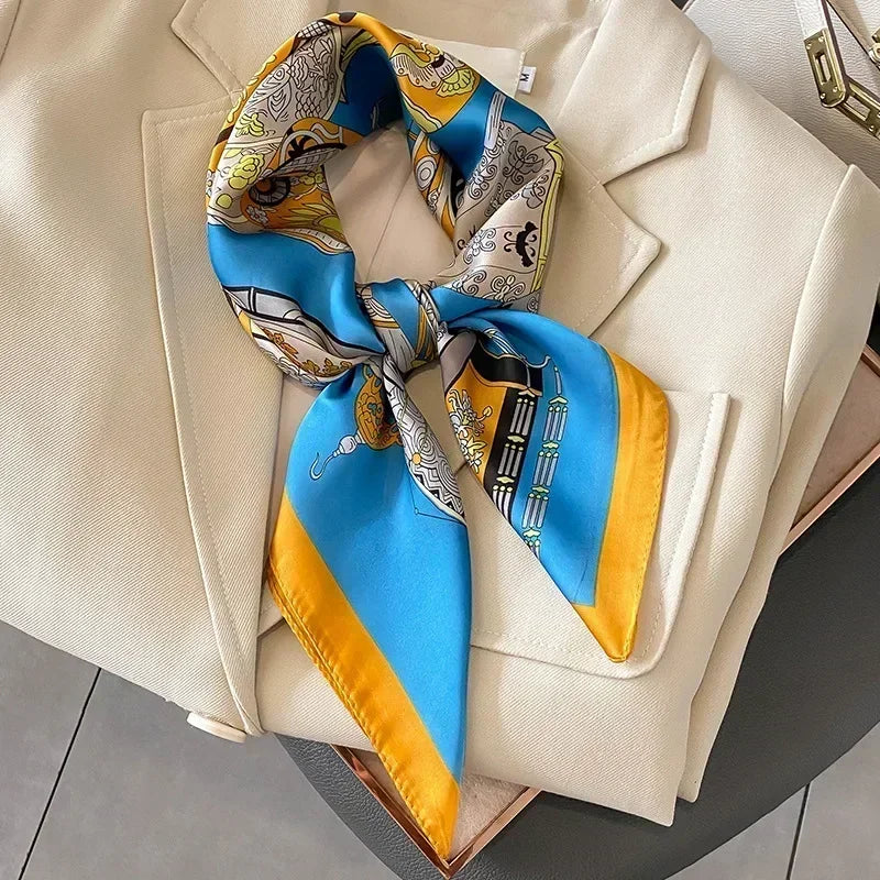 Luxury Printed Square Scarf | Versatile Classic Design