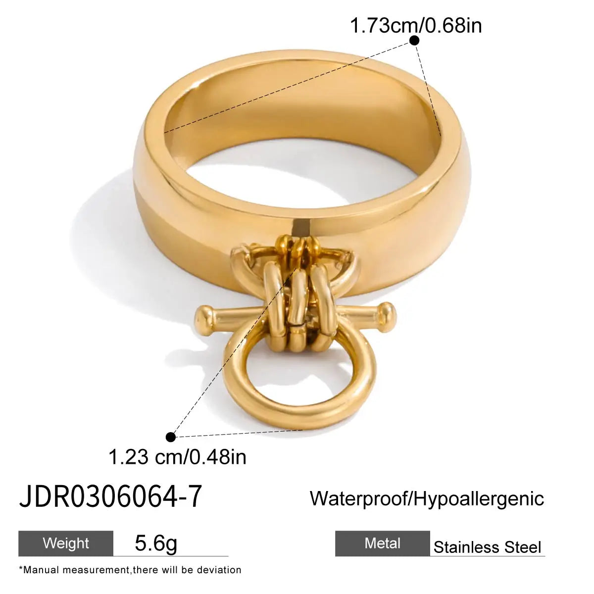 Wide Arc Equestrian Ring 18K Gold Plated | Minimalist Statement Sculpture Jewelry