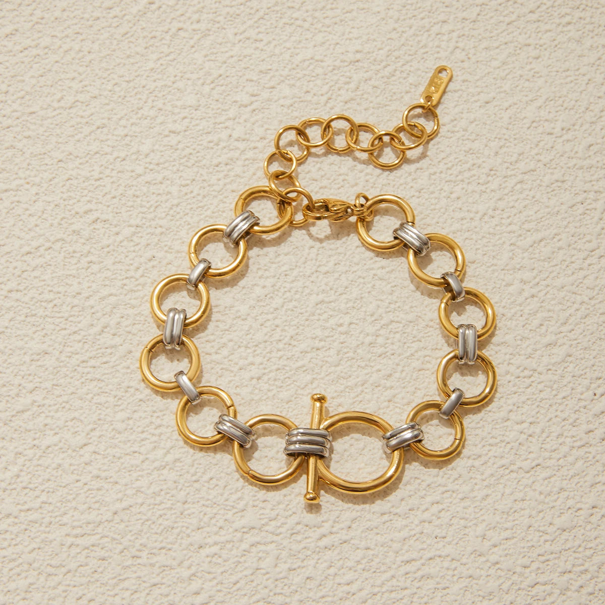 Modern 18K Gold Plated Bracelet | Color Block Equestrian Design
